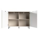 Credenza Mirage01 con 2 ante cashmere con motivo geometrico e top rovere