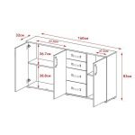 Credenza Mosso MO5 colore rovere e bianco