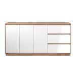 Credenza Phoenix 51A 3 ante e 3 cassetti con struttura rovere e frontali bianco