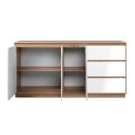 Credenza Phoenix 51A 3 ante e 3 cassetti con struttura rovere e frontali bianco