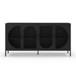 Credenza Tayra in metallo con 4 ante 160 cm. nero