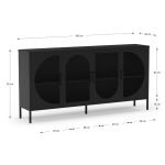 Credenza Tayra in metallo con 4 ante 160 cm. nero
