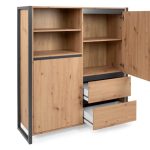 Credenza alta Denver 51 L120XP40XH140 quercia antracite
