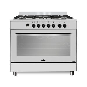 Cucina Stromboli a gas 90x60 cm. con forno e grill elettrici colore inox classe A