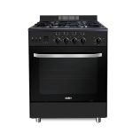 Cucina a gas Stromboli 60x60 cm. con forno a gas e grill elettrico nero classe A