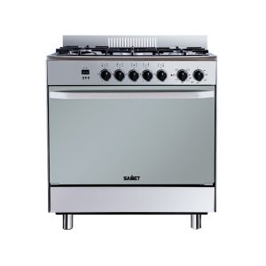Cucina a gas Stromboli 80x55 cm. con forno e grill elettrici colore inox classe A