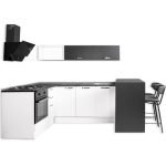 Cucina angolare Matera 180x160 con penisola reversibile bianca e nera