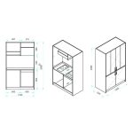 Cucina monoblocco Fold Evolution struttura e ante a libro antracite