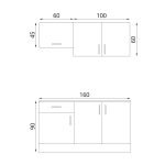 Cucina monoblocco Isernia 160 rovere reversibile con elettrodomestici