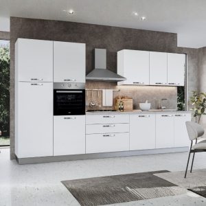 Cucina reversibile Iris 360 cm colore bianco opaco