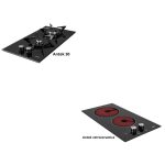 Cucinino 80 cm 2 ante bianco larice lavello e piano cottura in vetroceramica 80x60x85H