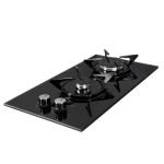Cucinino Indiano120K30 con sottolavello 3 ante bianco frassinato con top inox e piano cottura a gas in vetro temperato