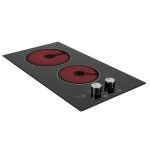 Cucinino Indiano120VT2 con sottolavello 3 ante bianco frassinato con top inox e piano cottura in vetroceramica elettrico 2 zone
