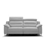 Divani Egeo 3 posti con 2 recliner elettrici in tessuto Munich 38 grigio