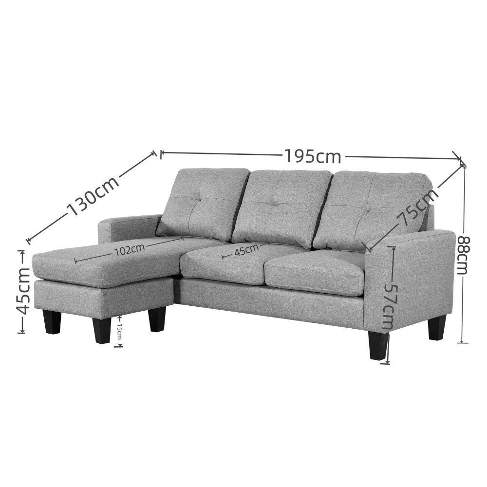 Divano 3 posti Giulivo blu con chaise longue componibile