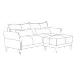 Divano 3 posti Nutmeg con pouff in tessuto Mia 103-05 beige