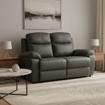 Divano Chicago 2 posti fisso in ecopelle Cayenne 20 grafite