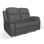 Divano Chicago 2 posti reclinabile in tessuto Ranger 11 grigio scuro