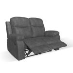 Divano Chicago 2 posti reclinabile in tessuto Ranger 11 grigio scuro