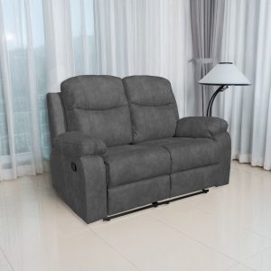 Divano Chicago 2 posti reclinabile in tessuto Ranger 11 grigio scuro