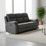 Divano Chicago 3 posti reclinabile in ecopelle Cayenne 20 grafite