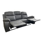 Divano Chicago 3 posti reclinabile in ecopelle Cayenne 20 grafite