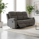 Divano Chicago 3 posti reclinabile in tessuto Ranger 11 grigio scuro