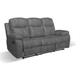 Divano Chicago 3 posti reclinabile in tessuto Ranger 11 grigio scuro