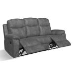 Divano Chicago 3 posti reclinabile in tessuto Ranger 11 grigio scuro