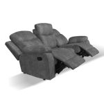 Divano Chicago 3 posti reclinabile in tessuto Ranger 11 grigio scuro