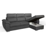 Divano Como II con penisola contenitore grigio Twist20