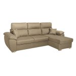 Divano Como II con penisola contenitore in tessuto giulia9703 cappuccino