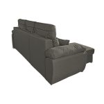 Divano Como II con penisola contenitore in tessuto giulia9713 grigio