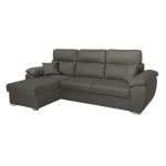 Divano Como II con penisola contenitore in tessuto giulia9713 grigio