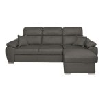 Divano Como II con penisola contenitore in tessuto giulia9713 grigio