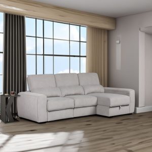 Divano Duke grigio G1312 penisola reversibile e funzione letto