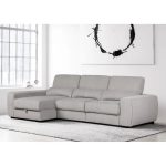 Divano Duke grigio G1312 penisola reversibile e funzione letto