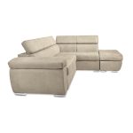 Divano Fiona angolare con penisola destra in tessuto Barrel09 cappuccino