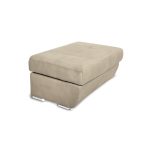 Divano Fiona angolare con penisola destra in tessuto Barrel09 cappuccino