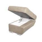 Divano Fiona angolare con penisola destra in tessuto Barrel09 cappuccino