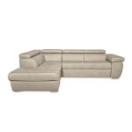 Divano Fiona angolare con penisola sinistra in tessuto Barrel09 cappuccino