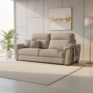 Divano Gonzaga 3 posti fisso con poggiatesta regolabili in 3 posizioni colore luna 05 caribou