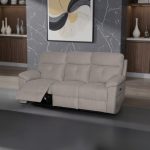 Divano Kayde 3 posti recliner elettrico in tessuto Mia 103-05 beige