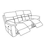 Divano Kayde 3 posti recliner elettrico in tessuto Mia 103-05 beige