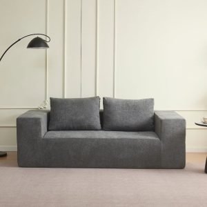 Divano Kelly imbottitura in schiuma con rivestimento in tessuto KSR26-18 grigio chiaro sottovuoto