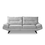 Divano Lena 3 posti con schienali basculanti in tessuto microfibra Caddy 600 grigio chiaro