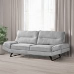 Divano Lena 3 posti con schienali basculanti in tessuto microfibra Caddy 600 grigio chiaro