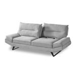 Divano Lena 3 posti con schienali basculanti in tessuto microfibra Caddy 600 grigio chiaro