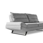 Divano Lena 3 posti con schienali basculanti in tessuto microfibra Caddy 600 grigio chiaro