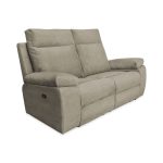 Divano Milano 2 posti con 2 recliner manuali in tessuto Orinoco 24 tortora